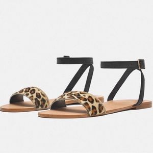 🌟NWT🌟 ZARA Leather Leopard Sandals